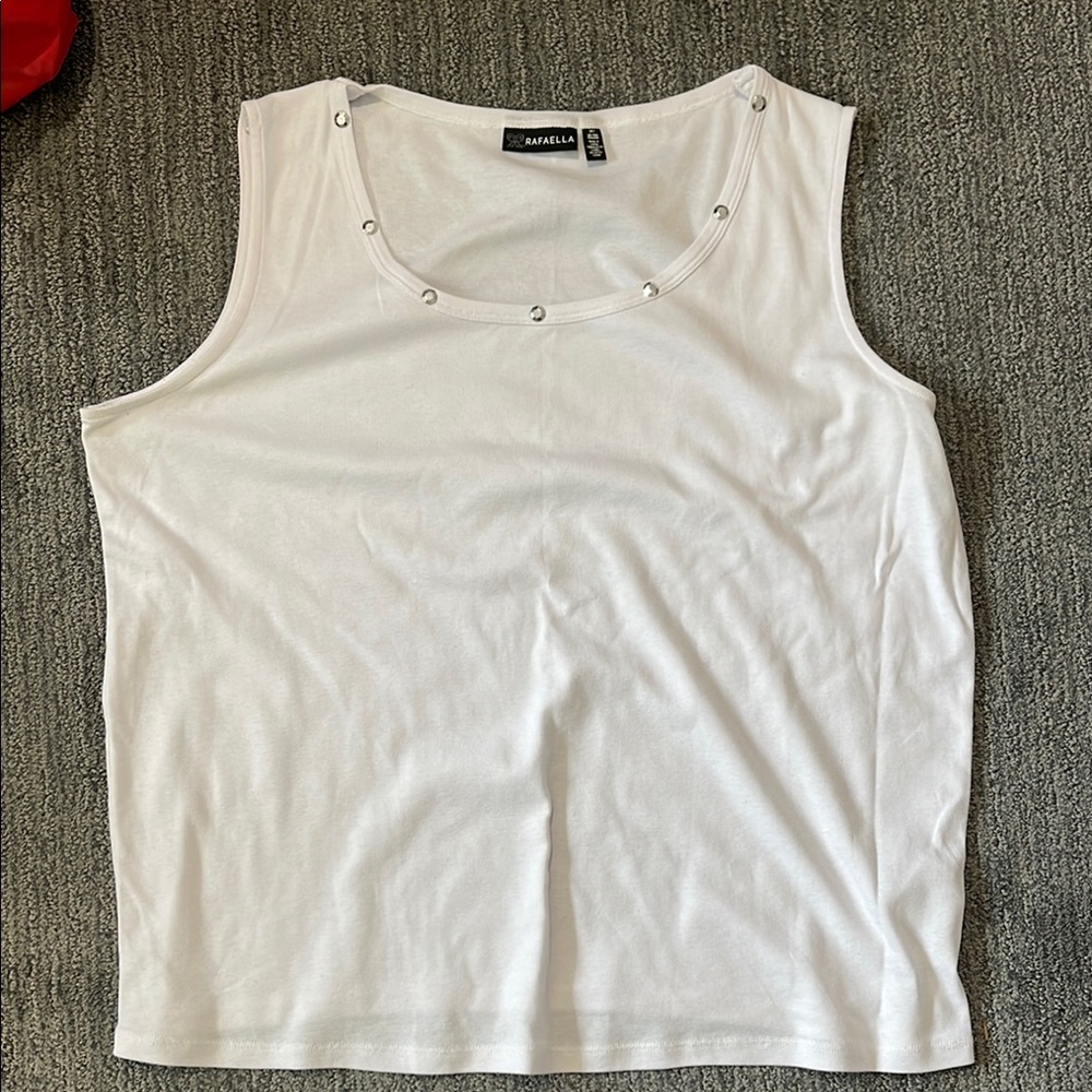 White Tank Top with Stud Accents